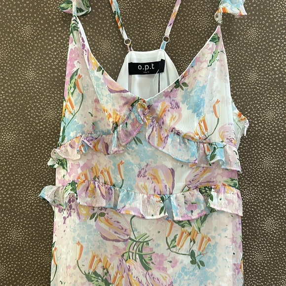 🔥🔥🔥NEW Anthropologie O.P.T Ingrid Floral Ruffle Midi Dress - Picture 11 of 15